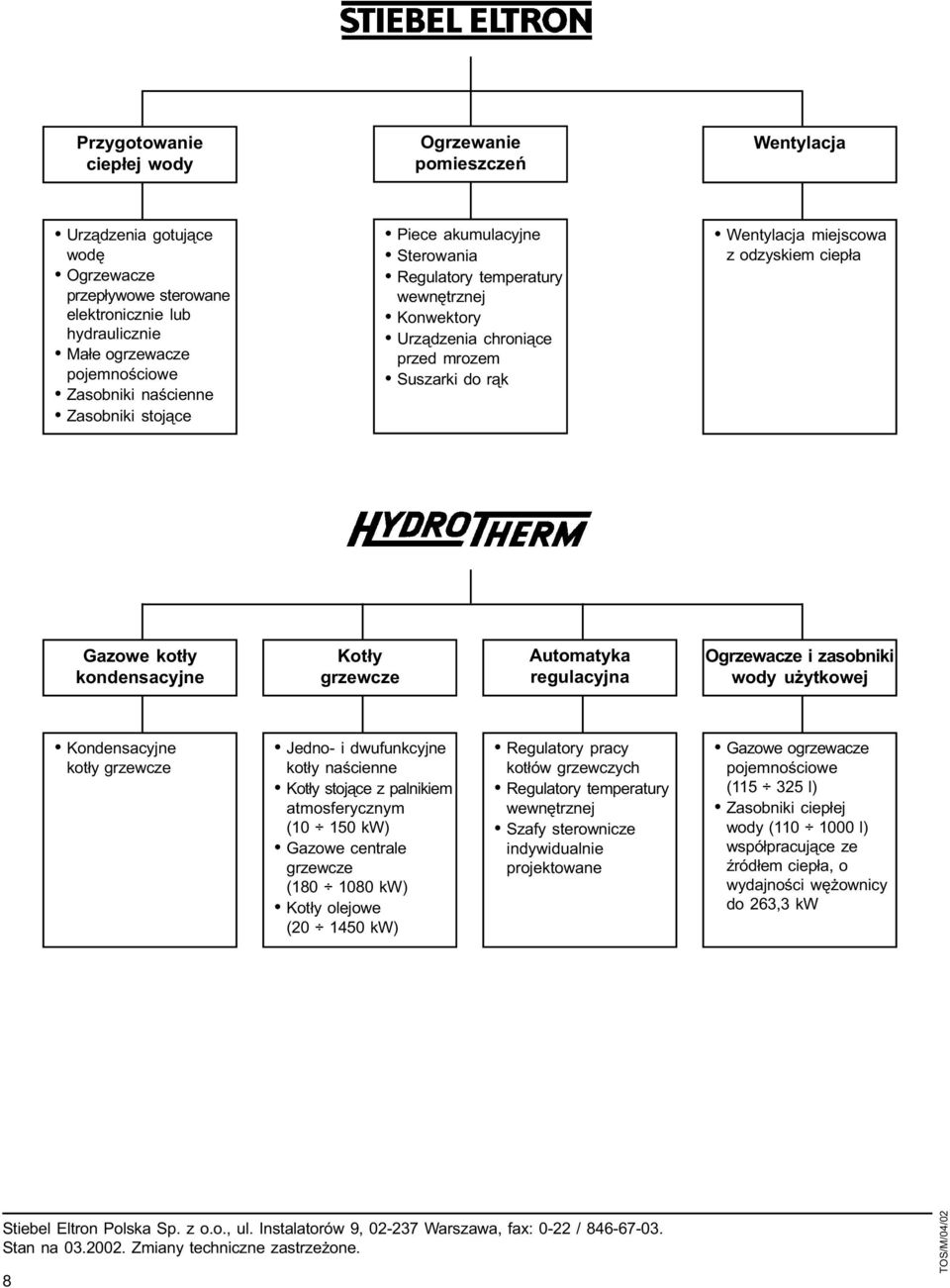 Gazowe kot³y kondensacyjne Kot³y grzewcze Automatyka regulacyjna Ogrzewacze i zasobniki wody u ytkowej Kondensacyjne kot³y grzewcze Jedno- i dwufunkcyjne kot³y naœcienne Kot³y stoj¹ce z palnikiem