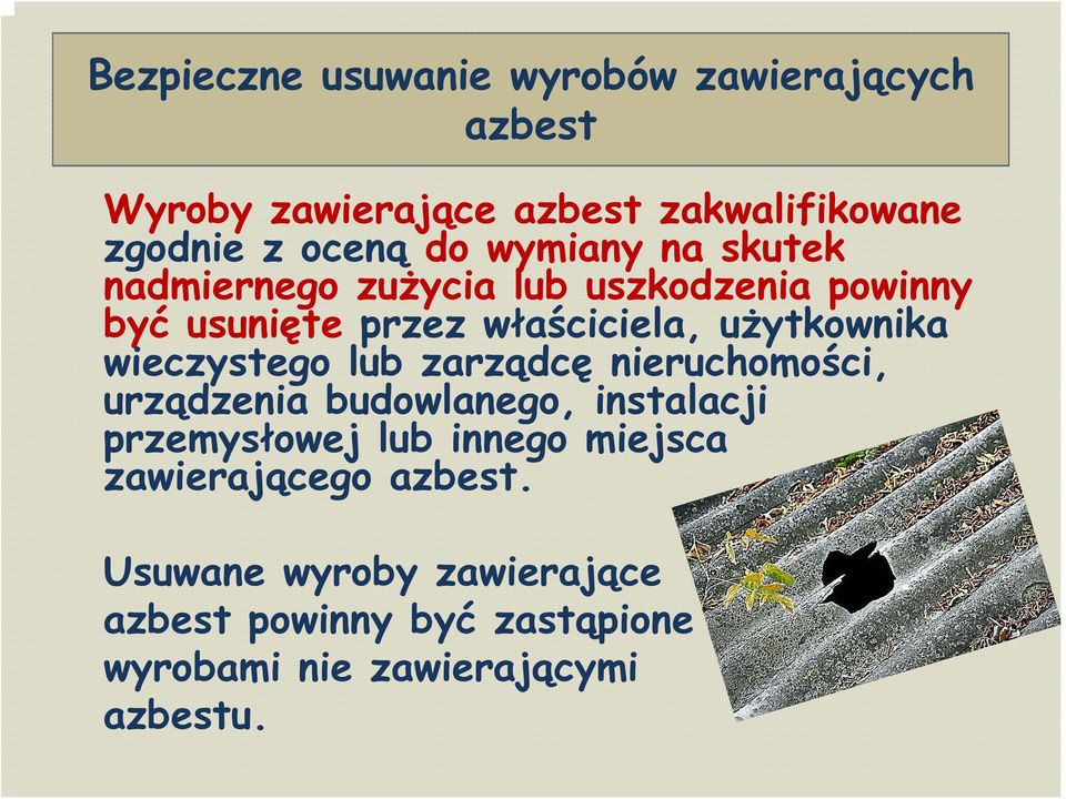 wieczystego lub zarządcę nieruchomości, urządzenia budowlanego, instalacji przemysłowej lub innego miejsca