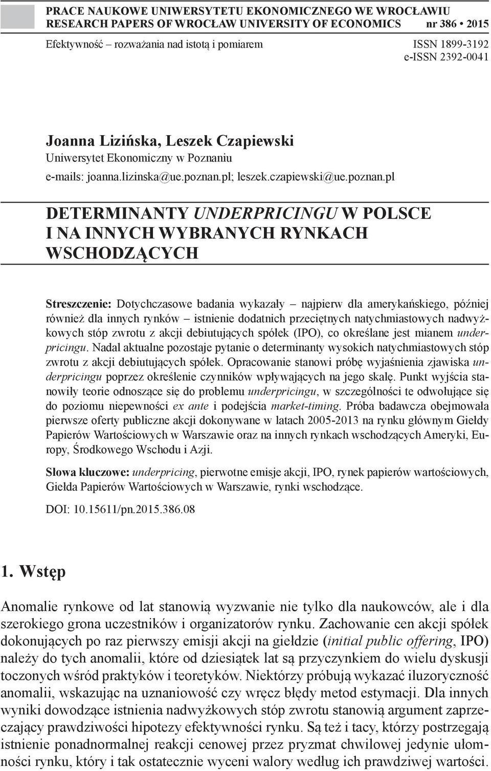 pl; leszek.czapiewski@ue.poznan.