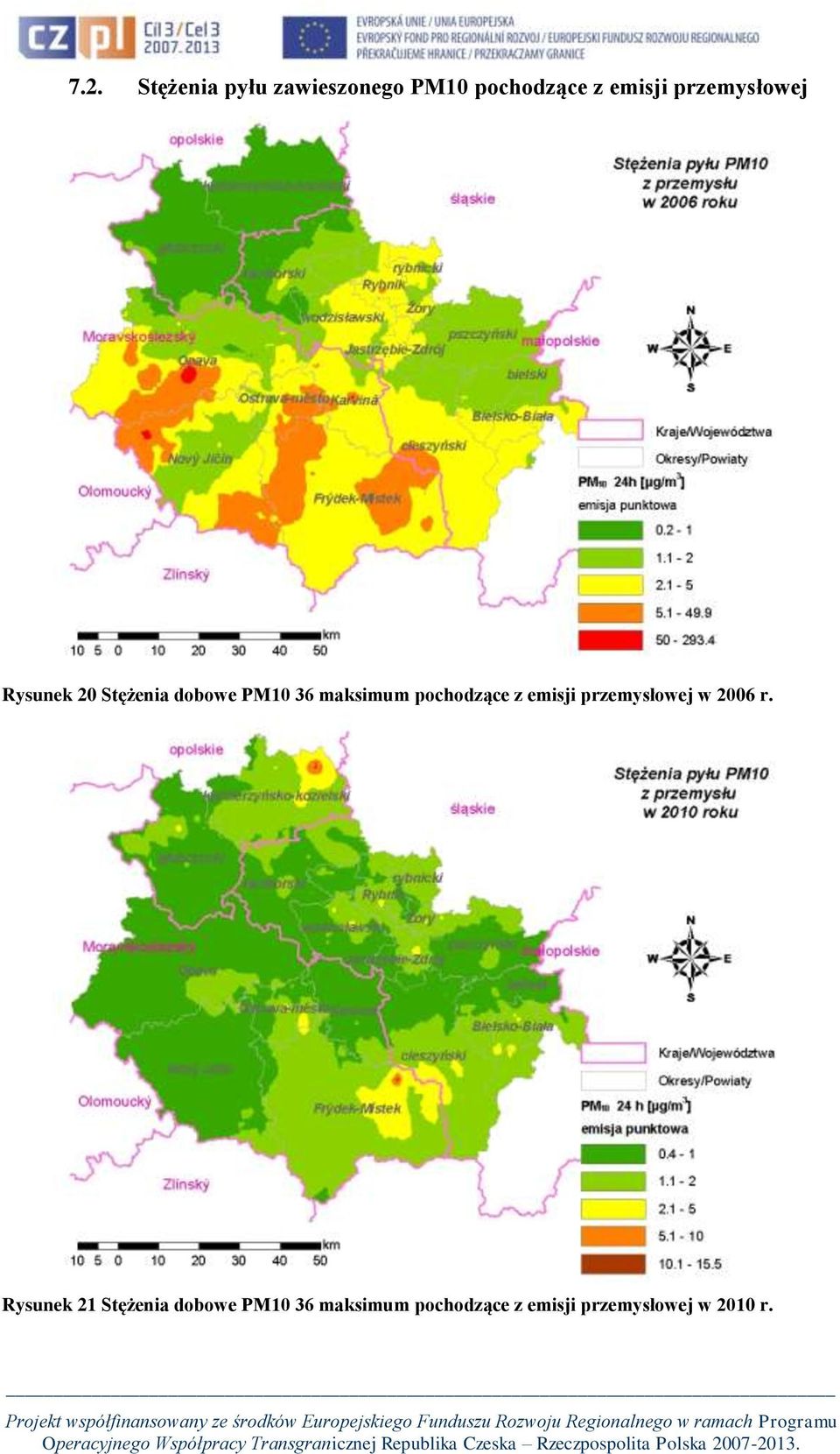 pochodzące z emisji przemysłowej w 2006 r.