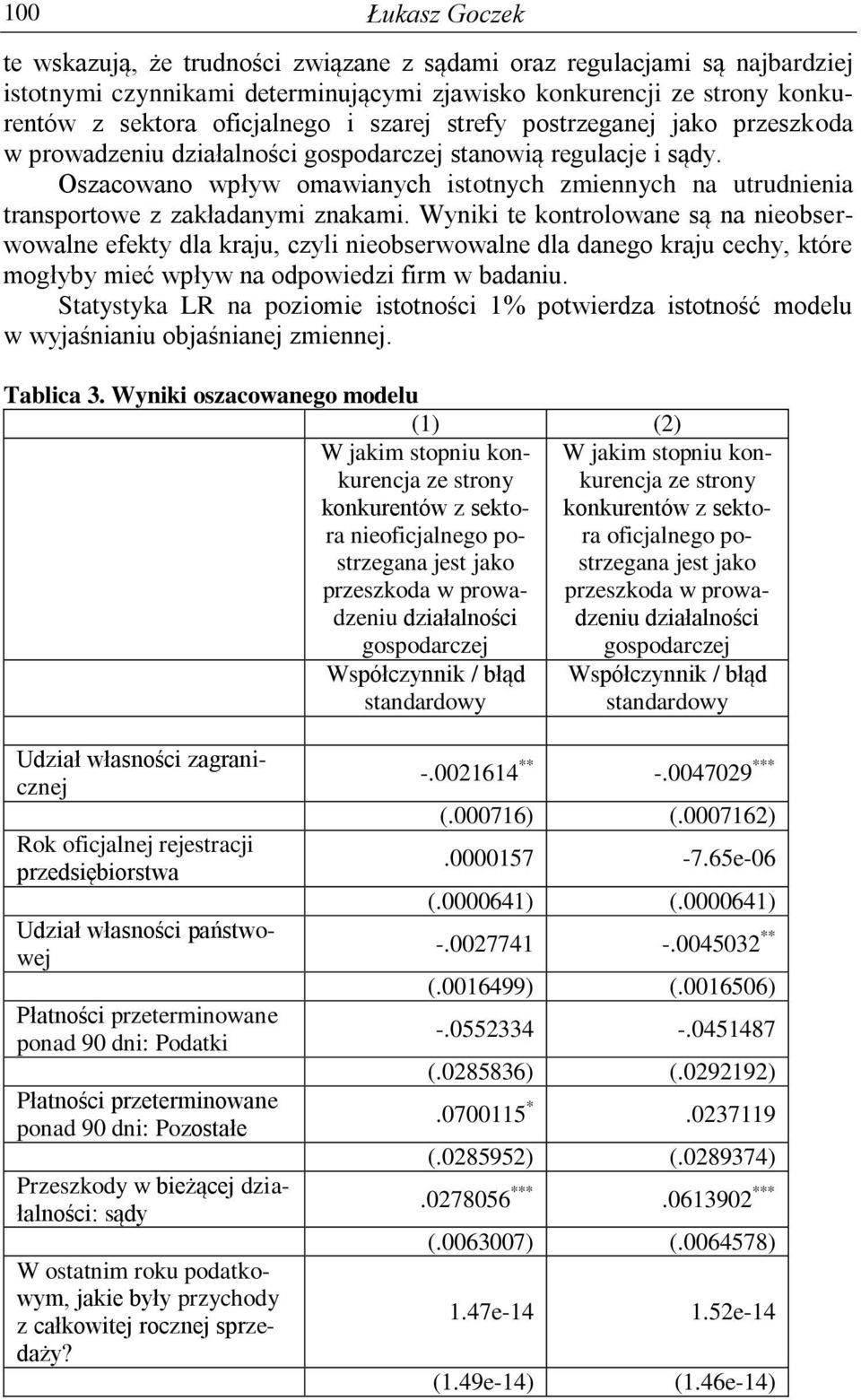 Wynk te kontrolowane są na neobserwowalne efekty dla kraju, czyl neobserwowalne dla danego kraju cechy, które mogłyby meć wpływ na odpowedz frm w badanu.