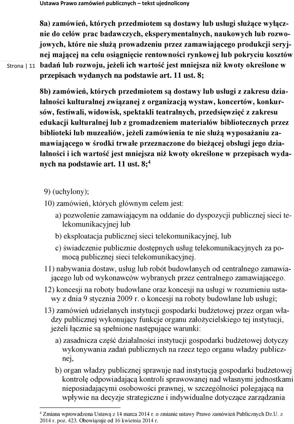 podstawie art. 11 ust.