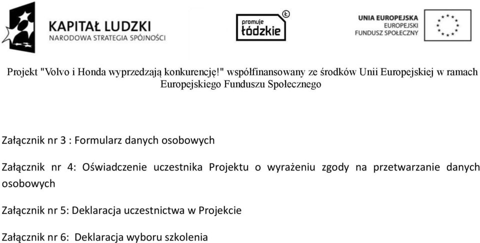 przetwarzanie danych osobowych Załącznik nr 5: Deklaracja