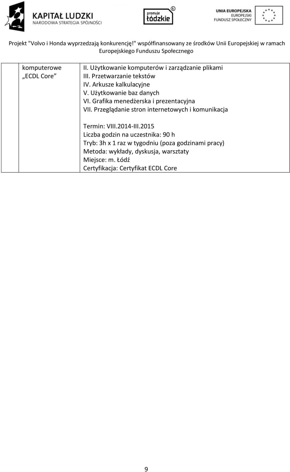 Przeglądanie stron internetowych i komunikacja Termin: VIII.2014-III.