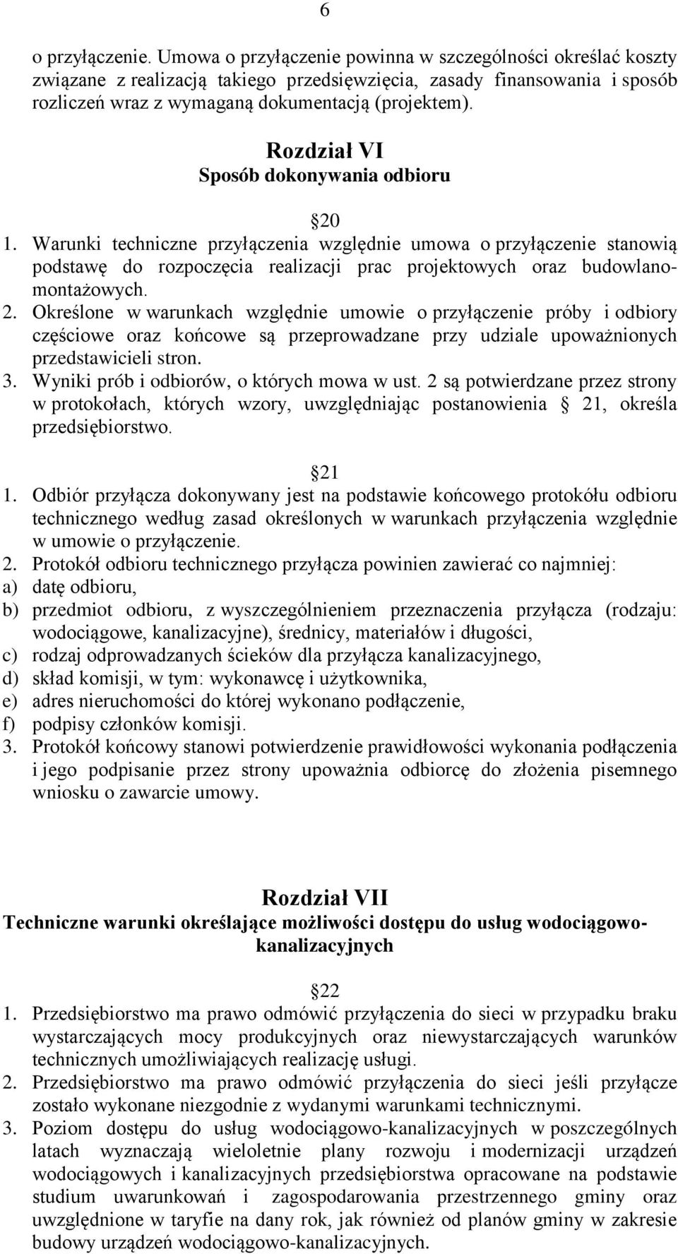 Rozdział VI Sposób dokonywania odbioru 20