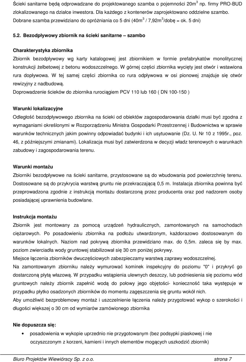 3 /dobę = ok. 5 dni) 5.2.