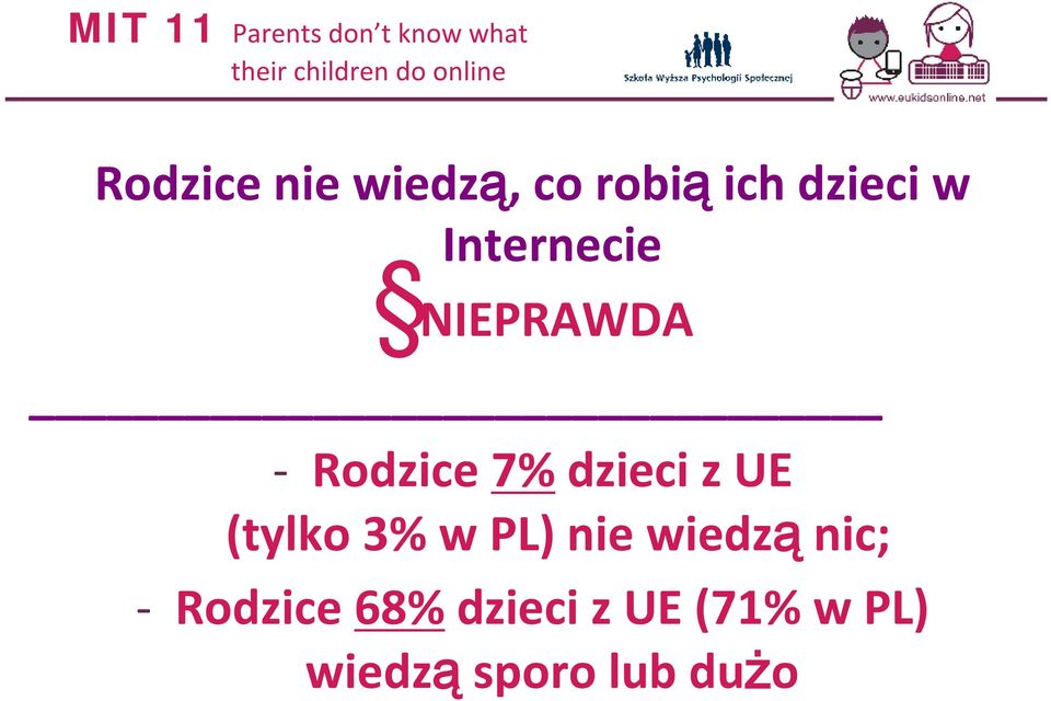 Rodzice 7% dzieci z UE (tylko 3% wpl) nie wiedzą nic;