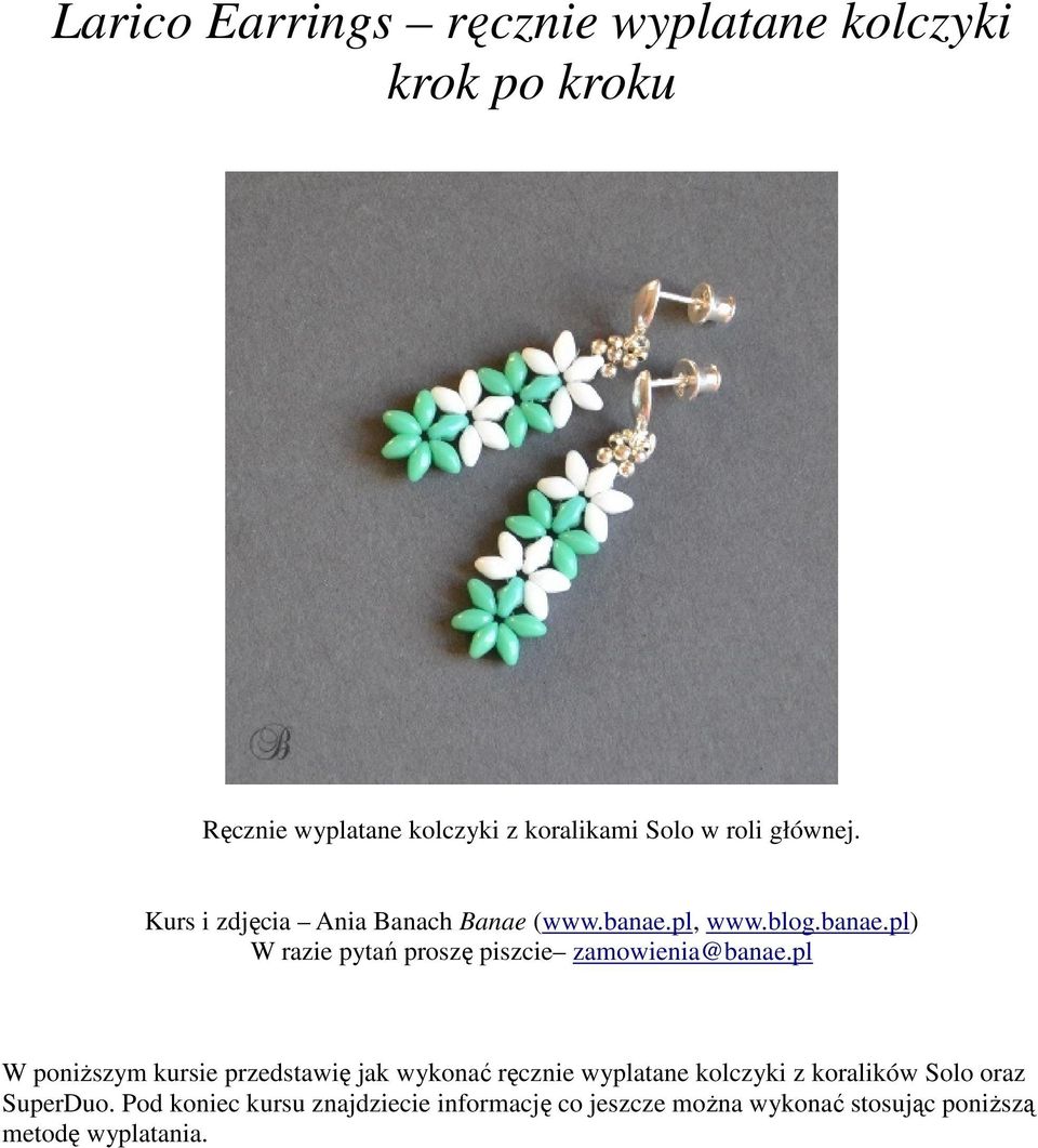 Larico Earrings ręcznie wyplatane kolczyki krok po kroku - PDF Free Download