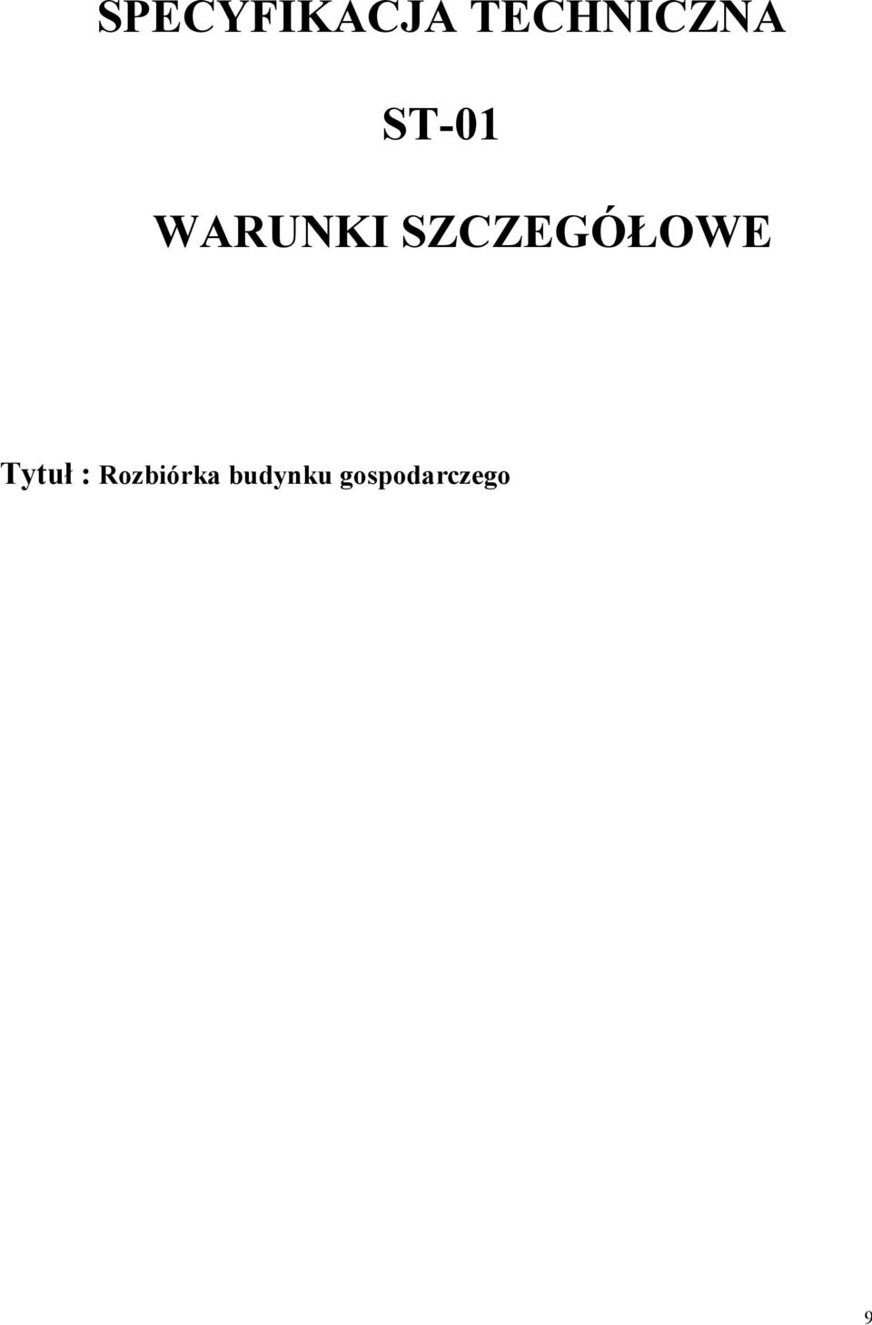 WARUNKI SZCZEGÓŁOWE
