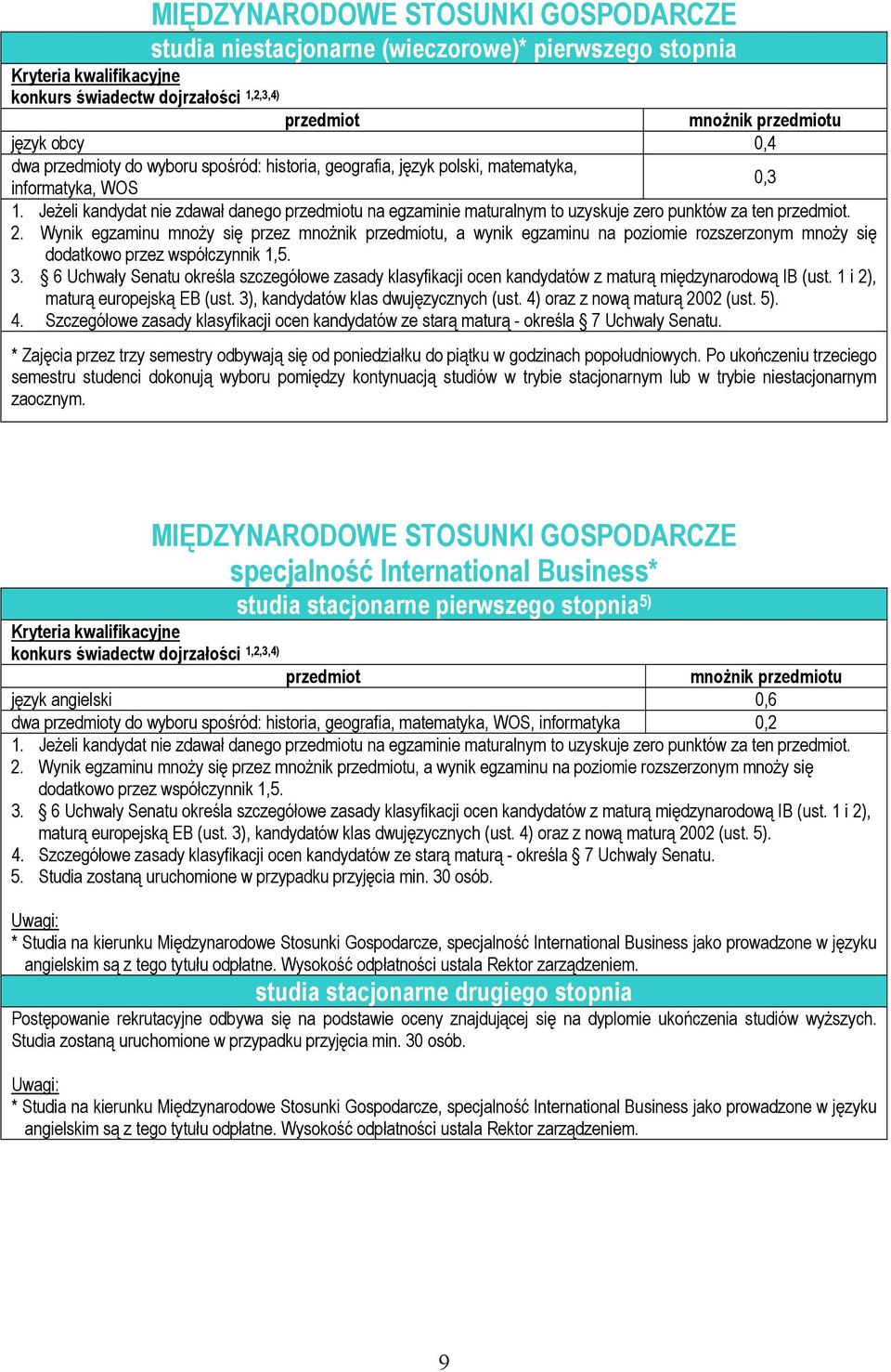Po ukończeniu trzeciego semestru studenci dokonują wyboru pomiędzy kontynuacją studiów w trybie stacjonarnym lub w trybie niestacjonarnym zaocznym.