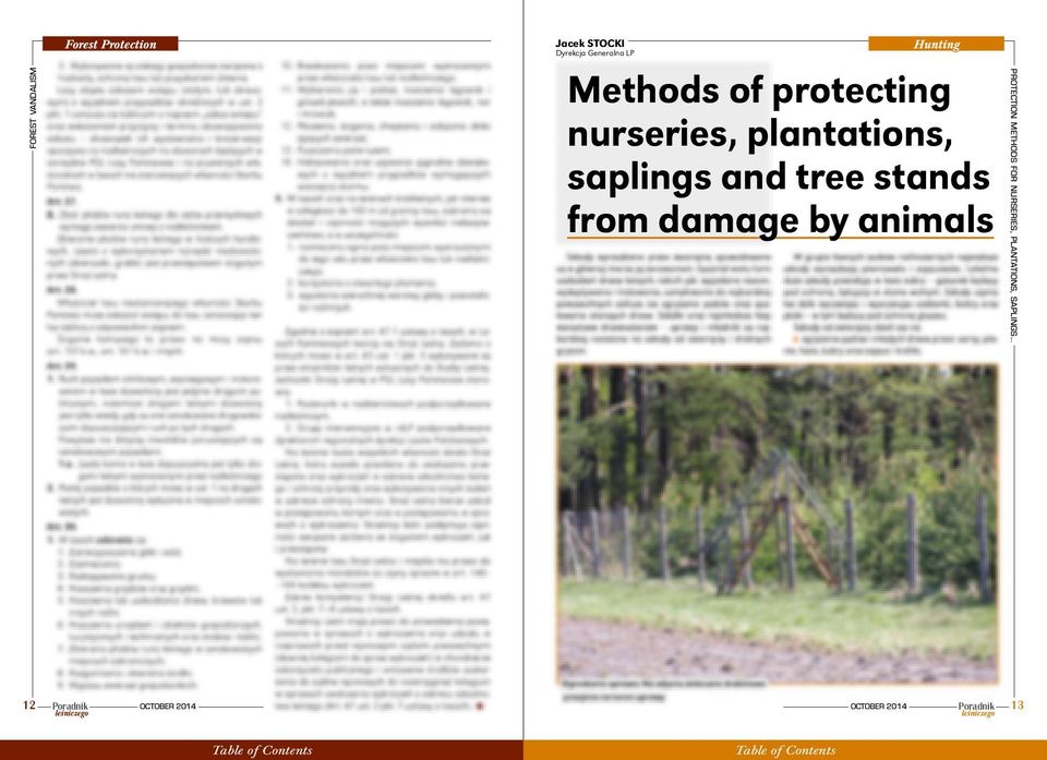 plantations, saplings and tree stands from damage by