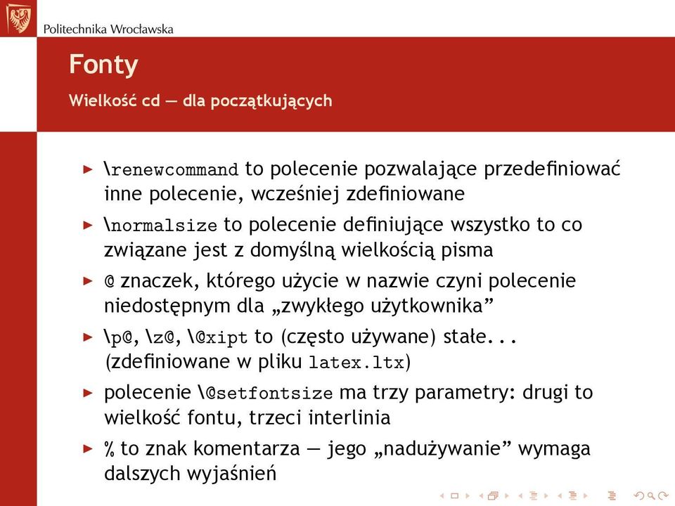 polecenie niedostępnym dla zwykłego użytkownika \p@, \z@, \@xipt to (często używane) stałe... (zdefiniowane w pliku latex.