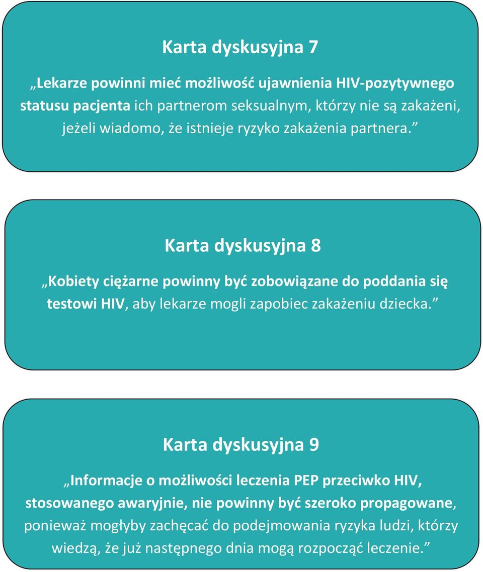 Karta dyskusyjna 8 Kobiety ciężarne powinny być zobowiązane do poddania się testowi HIV, aby lekarze mogli zapobiec zakażeniu dziecka.