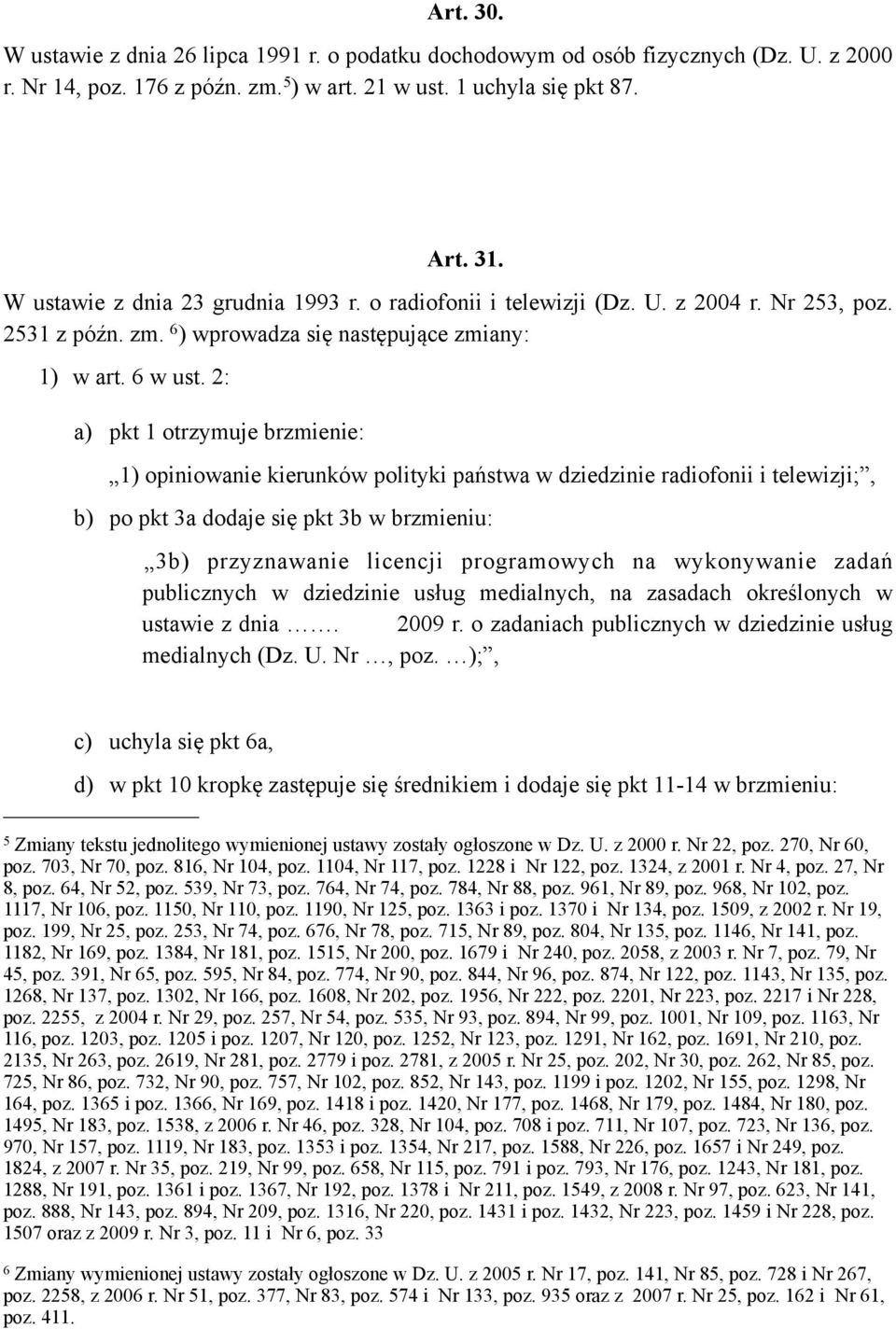 2: a) pkt 1 otrzymuje brzmienie: 1) opiniowanie kierunków polityki państwa w dziedzinie radiofonii i telewizji;, b) po pkt 3a dodaje się pkt 3b w brzmieniu: 3b) przyznawanie licencji programowych na