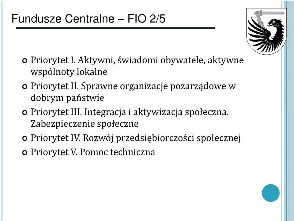 Sprawne organizacje pozarządowe w dobrym państwie Priorytet III.