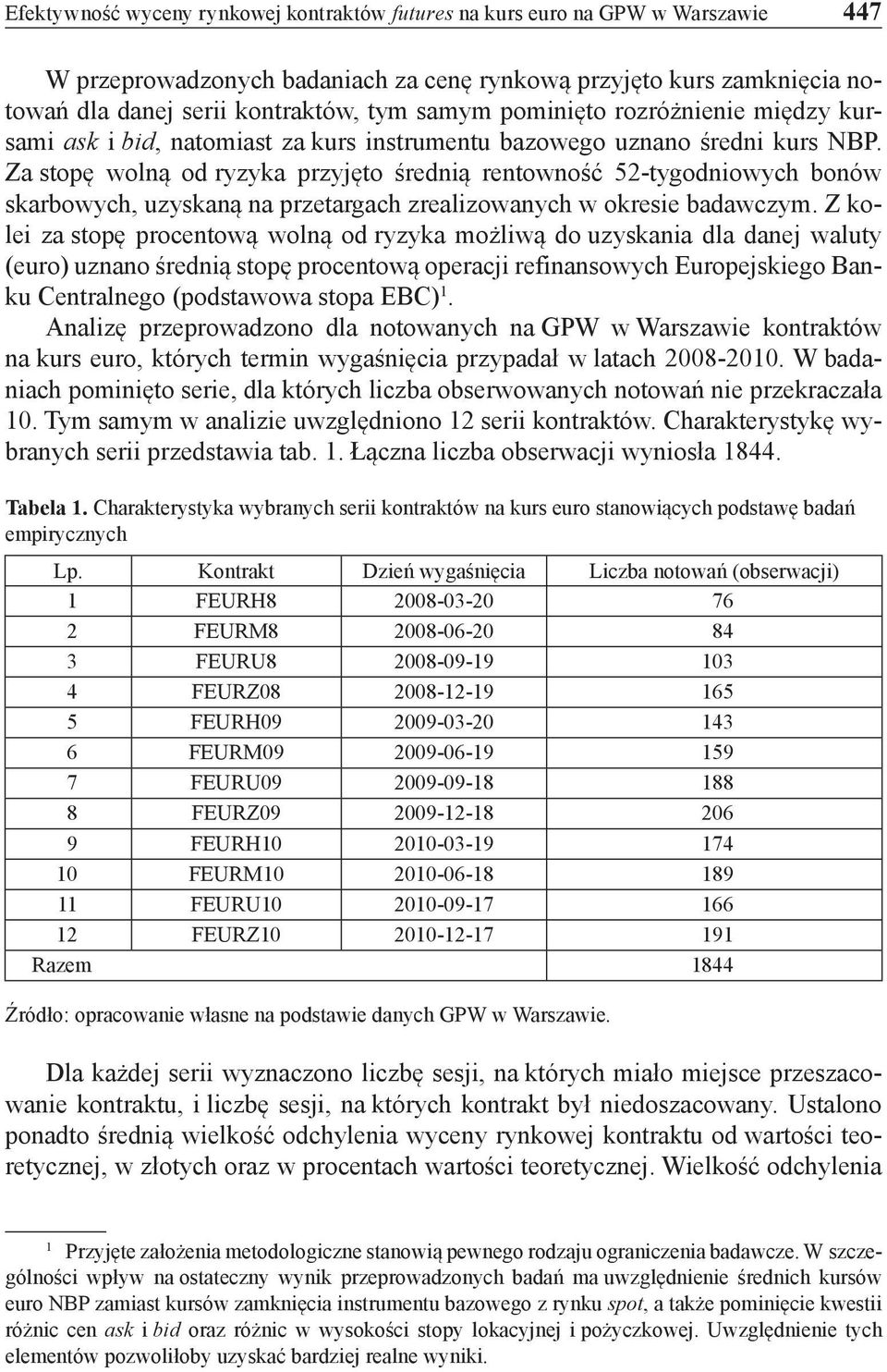 Za stopę wolną od ryzyka przyjęto średnią rentowność 52-tygodniowych bonów skarbowych, uzyskaną na przetargach zrealizowanych w okresie badawczym.