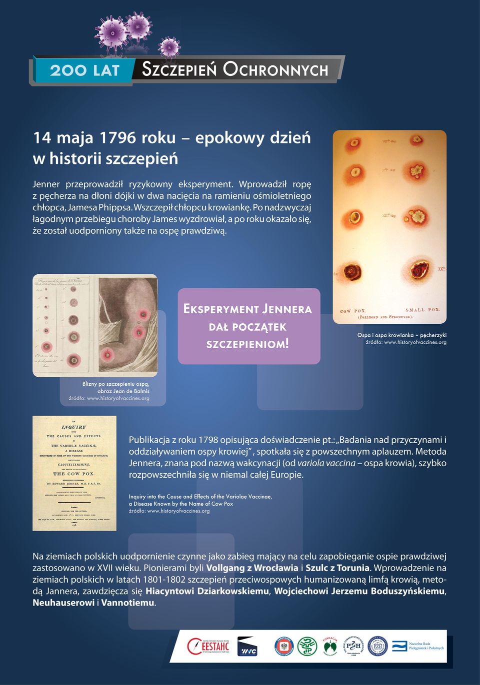 Po nadzwyczaj łagodnym przebiegu choroby James wyzdrowiał, a po roku okazało się, że został uodporniony także na ospę prawdziwą. Eksperyment Jennera dał początek szczepieniom!