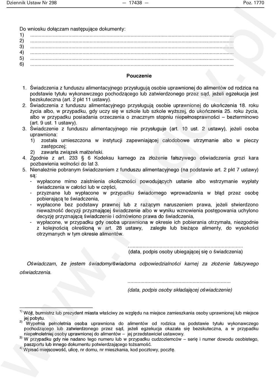 roku w szkole lub szkole wy czenia 25. roku albo w przypadku posiadania orzeczenia o znacznym s ci bezterminowo (art. 9 ust. 1 ustawy). 3. eli osoba uprawniona: zast pczej; e ski.