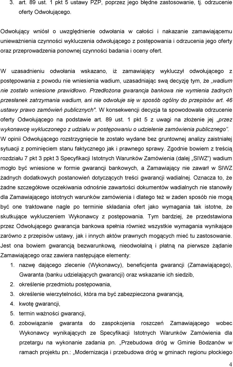 czynności badania i oceny ofert.