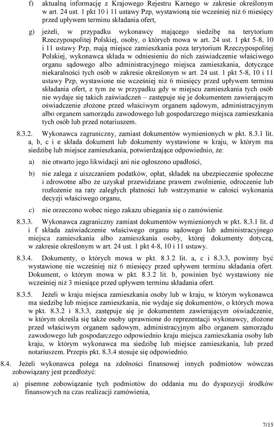 osoby, o których mowa w art. 24 ust.