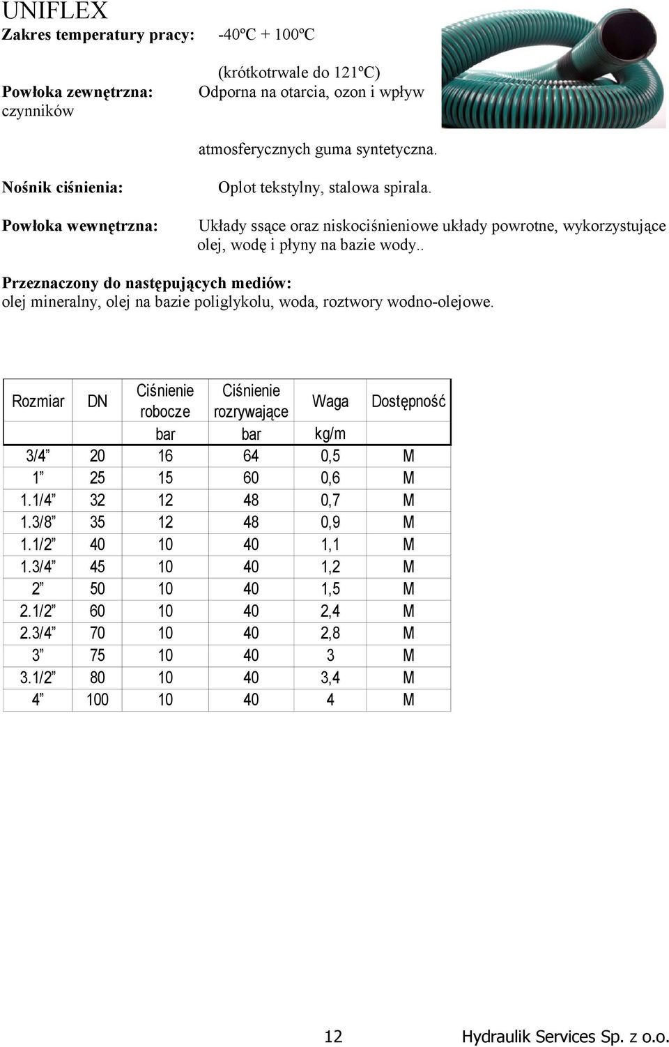 . olej mineralny, olej na bazie poliglykolu, woda, roztwory wodno-olejowe.