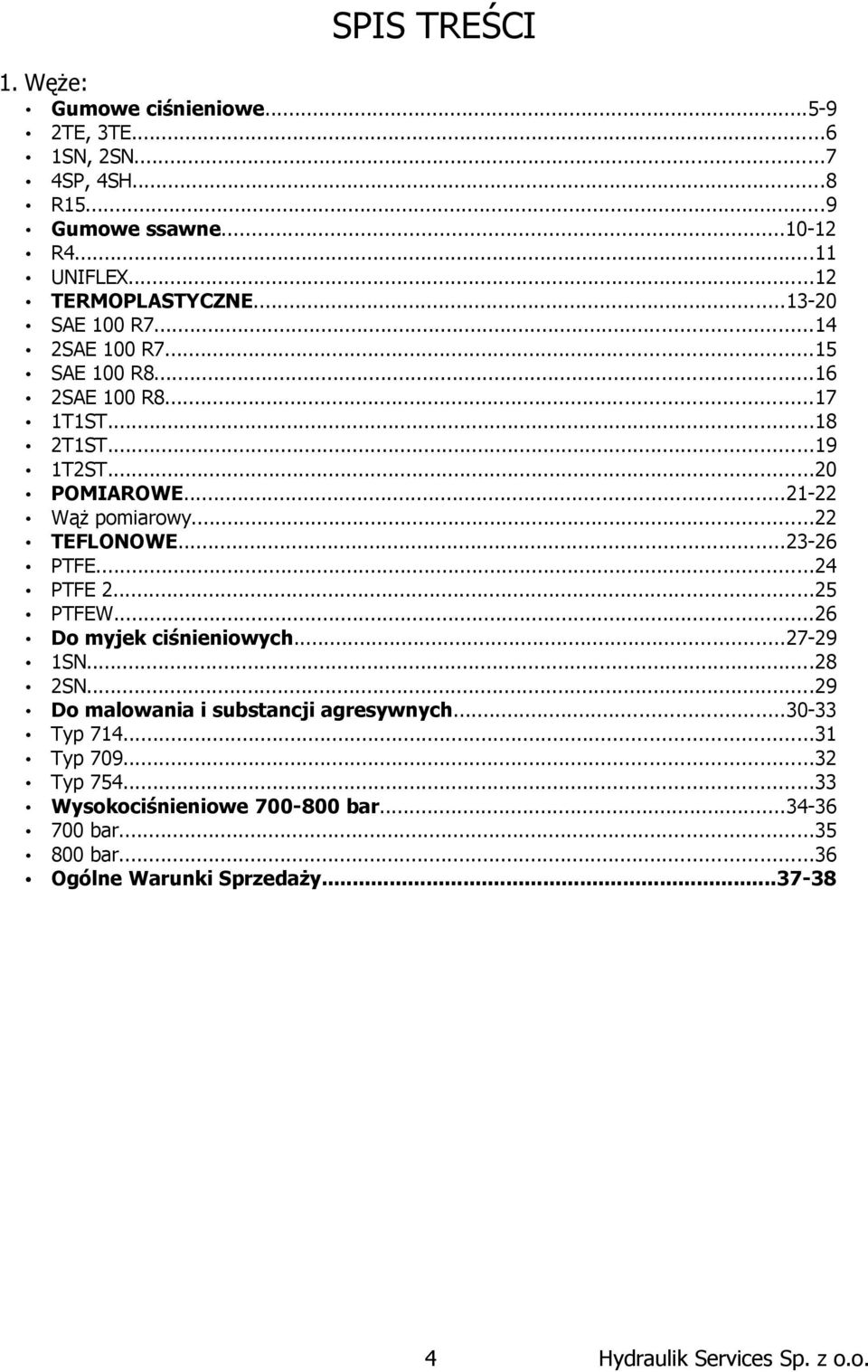 ..23-26 PTFE...24 PTFE 2...25 PTFEW...26 Do myjek ciśnieniowych...27-29 1SN...28 2SN...29 Do malowania i substancji agresywnych...30-33 Typ 714.