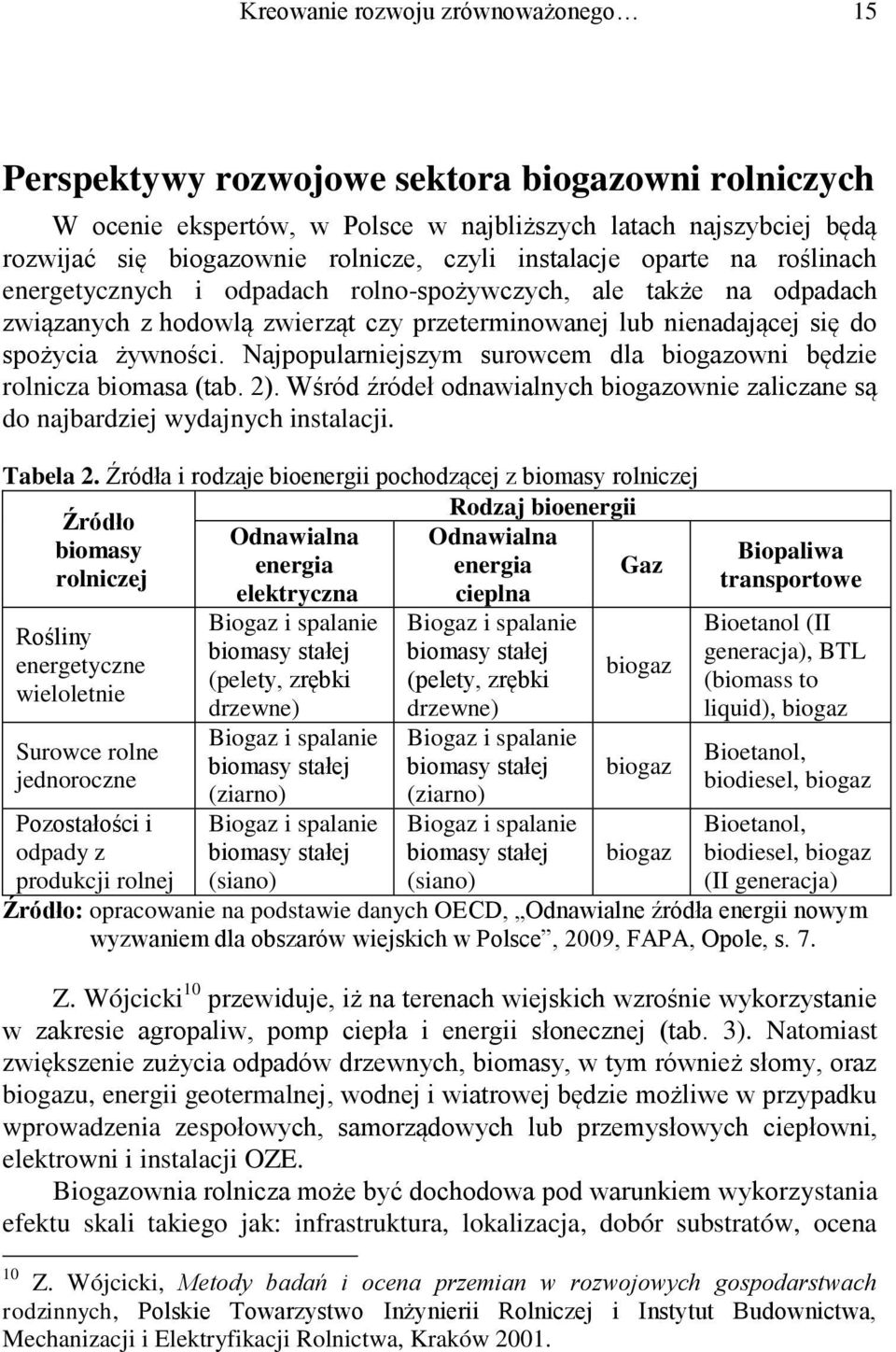 Najpopularniejszym surowcem dla biogazowni będzie rolnicza biomasa (tab. 2). Wśród źródeł odnawialnych biogazownie zaliczane są do najbardziej wydajnych instalacji. Tabela 2.