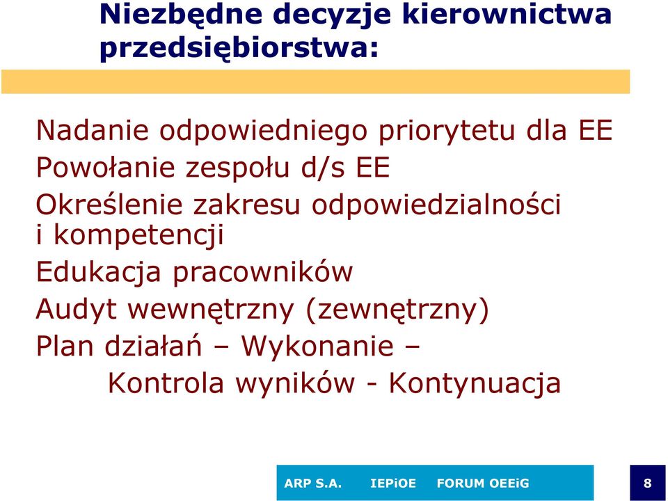 odpowiedzialności i kompetencji Edukacja pracowników Audyt wewnętrzny