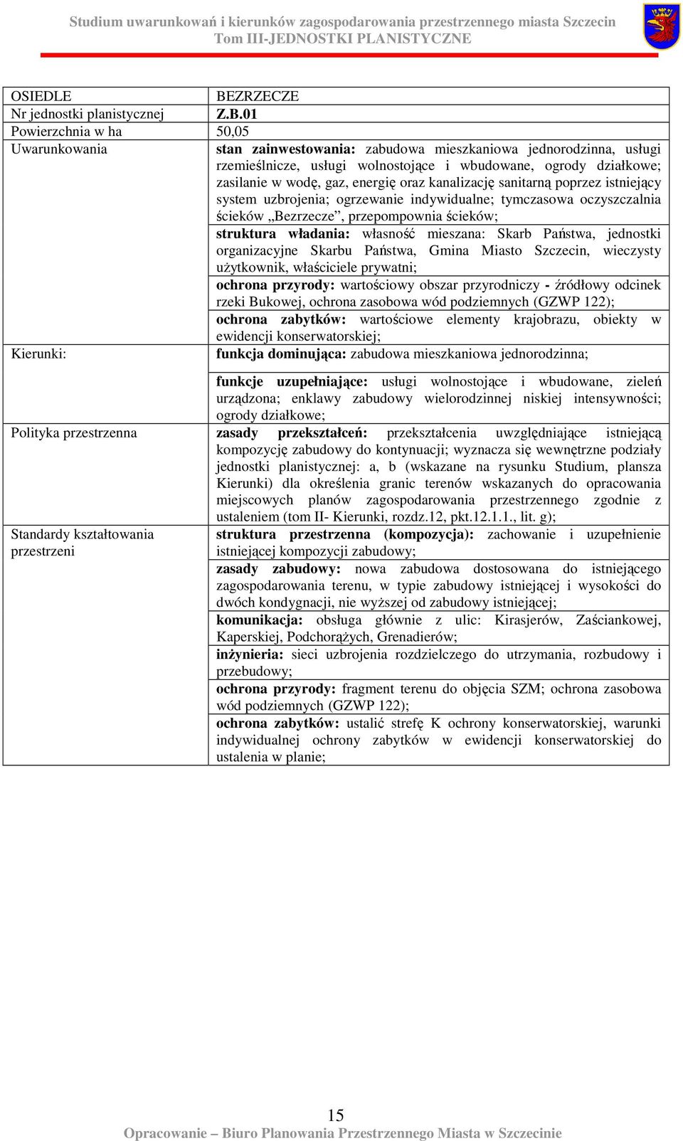 kanalizację sanitarną poprzez istniejący system uzbrojenia; ogrzewanie indywidualne; tymczasowa oczyszczalnia ścieków Bezrzecze, przepompownia ścieków; struktura władania: własność mieszana: Skarb