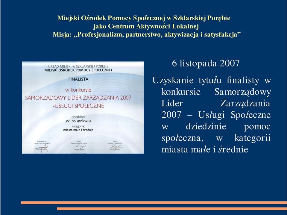 Zarz dzania 2007 Us ugi Spo eczne w