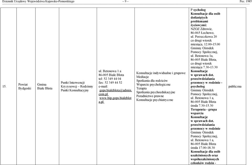 pl Konsultacje indywidualne i grupowe Mediacje Spotkania dla rodziców Wsparcie psychologiczne Terapia Spotkania psychoedukacyjne Konsultacje psychiatryczne P sycholog Konsultacje dla osób dotkniętych