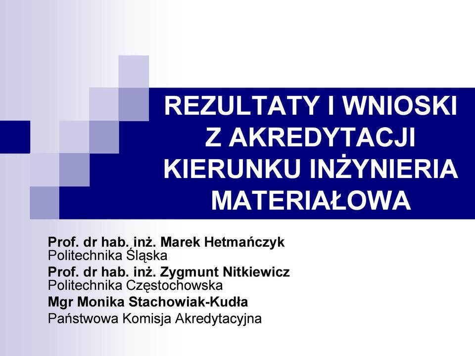 Marek Hetmańczyk Politechnika Śląska dr  Zygmunt