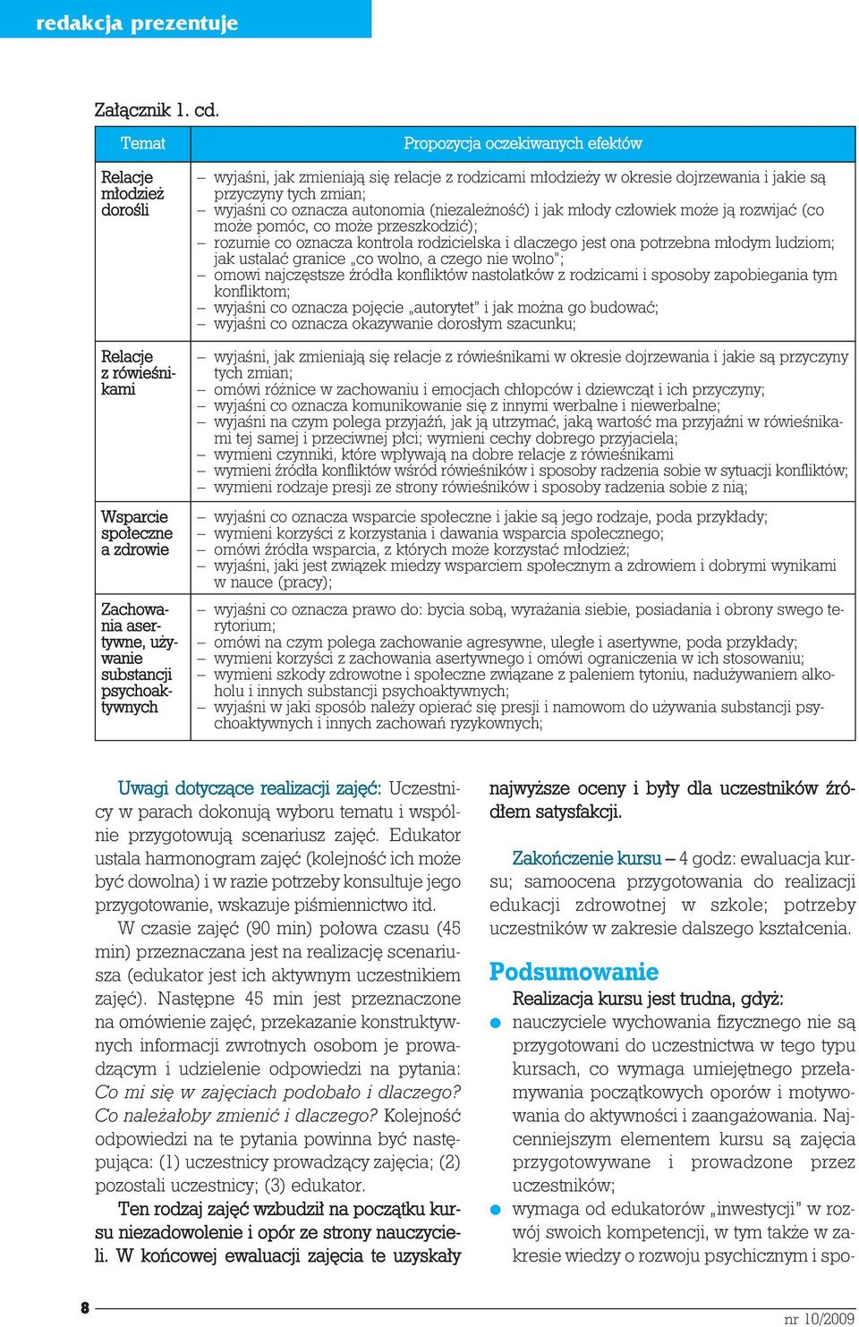 wyjaœni, jak zmieniaj¹ siê relacje z rodzicami m³odzie y w okresie dojrzewania i jakie s¹ przyczyny tych zmian; wyjaœni co oznacza autonomia (niezale noœو) i jak m³ody cz³owiek mo e j¹ rozwijaو (co