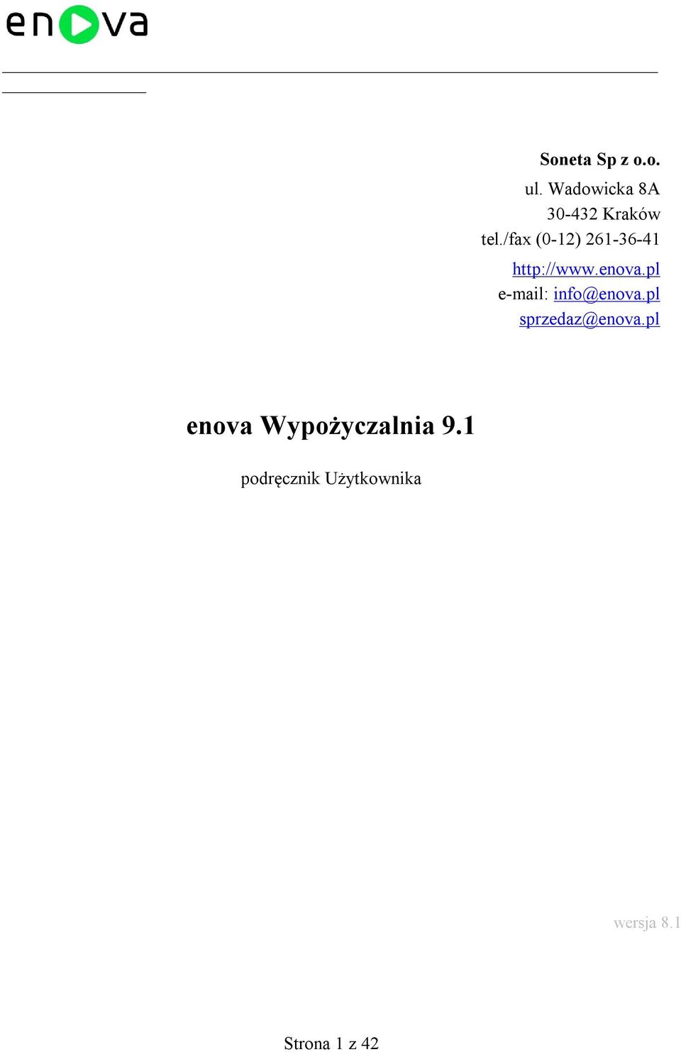 pl e-mail: info@enova.pl sprzedaz@enova.