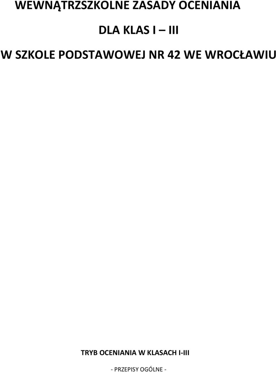 PODSTAWOWEJ NR 42 WE WROCŁAWIU