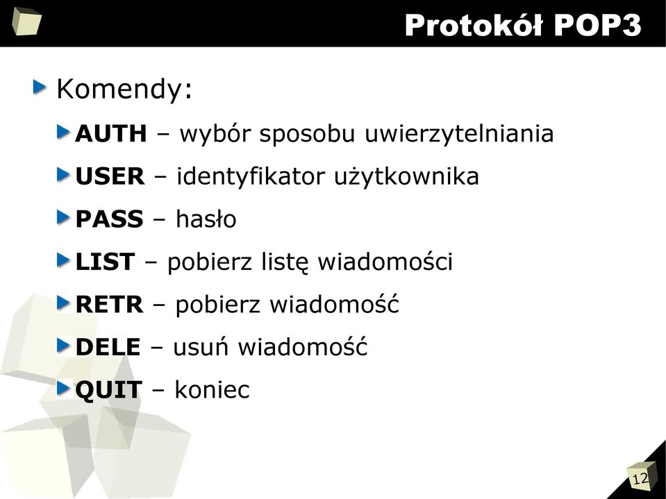 użytkownika PASS hasło LIST pobierz listę