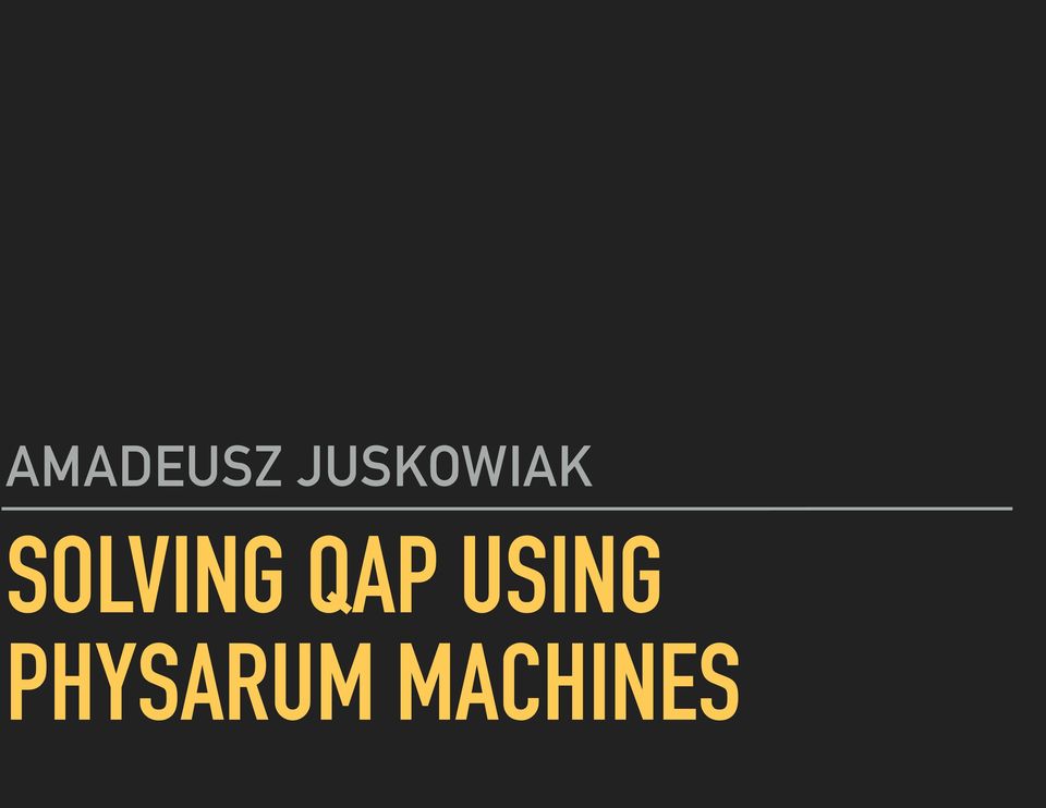 SOLVING QAP