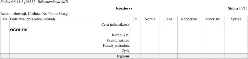 robót, nakłady Jm Norma