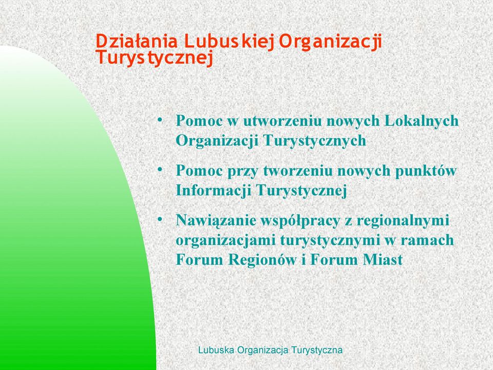 Informacji Turystycznej Nawiązanie współpracy z