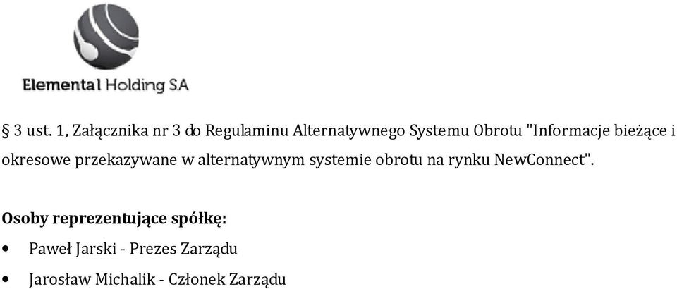 "Informacje bieżące i okresowe przekazywane w alternatywnym