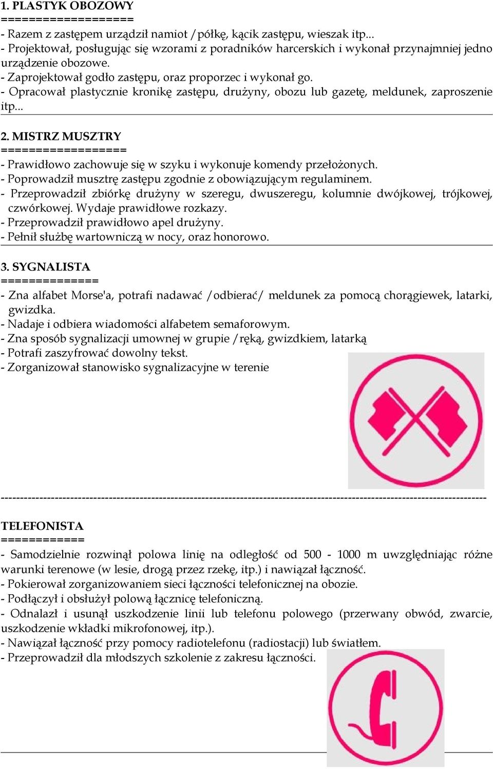 - Opracował plastycznie kronikę zastępu, drużyny, obozu lub gazetę, meldunek, zaproszenie itp... 2.
