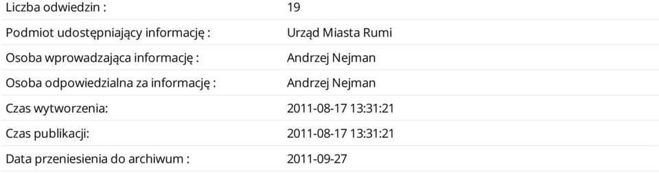 Miasta Rumi Andrzej Nejman Andrzej Nejman Czas wytworzenia: 2011-08-17