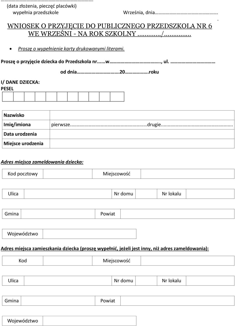 roku Nazwisko Imię/imiona Data urodzenia Miejsce urodzenia pierwsze...drugie.