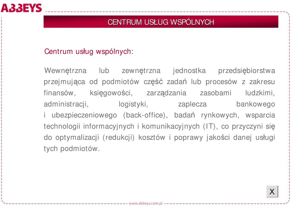 logistyki, zaplecza bankowego i ubezpieczeniowego (back-office), badań rynkowych, wsparcia technologii informacyjnych i