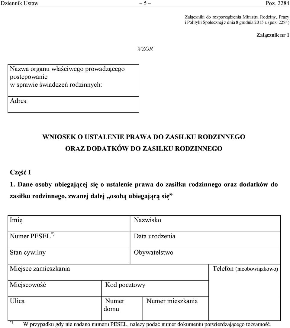 RODZINNEGO Część I 1.