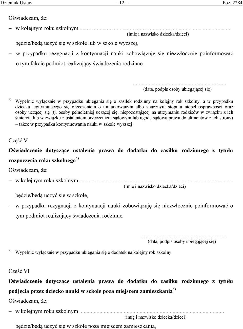 realizujący świadczenia rodzinne.