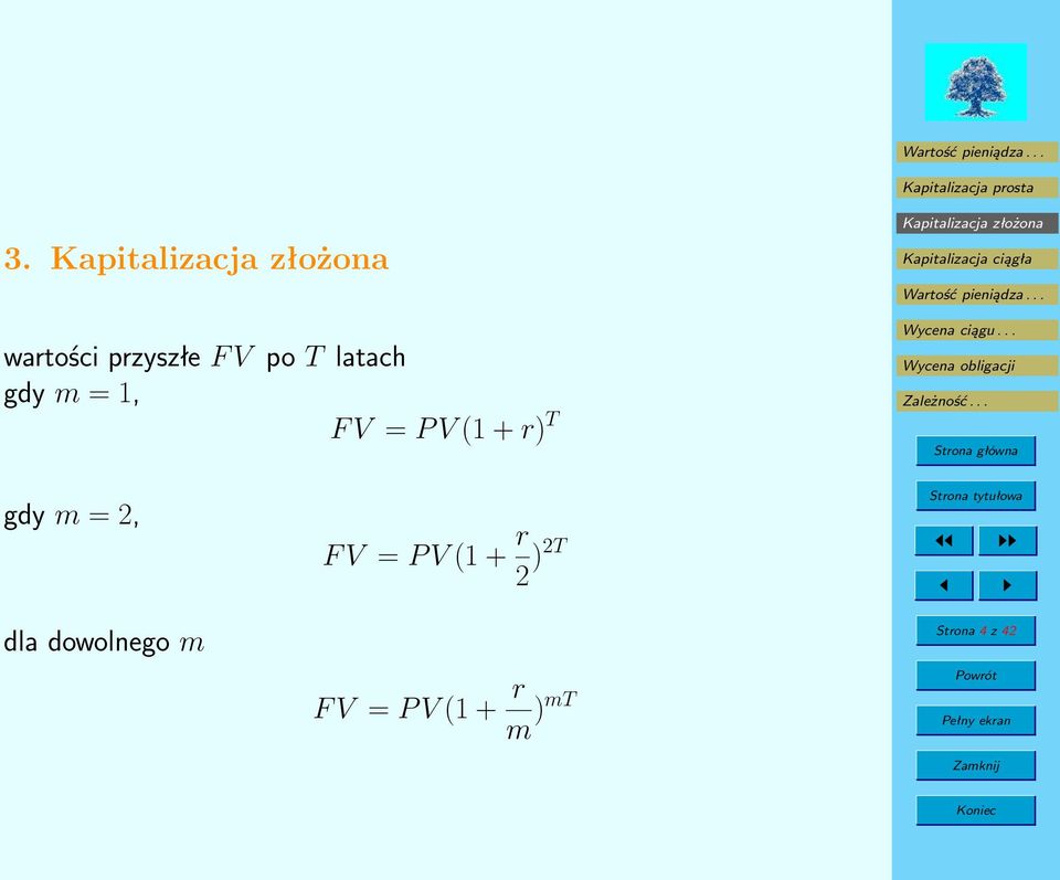 2, F V = P V (1 + r 2 )2T dla