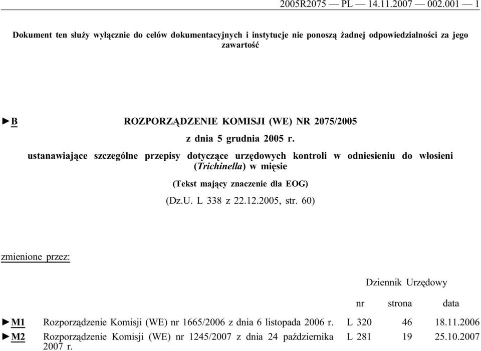 NR 2075/2005 z dnia 5 grudnia 2005 r.