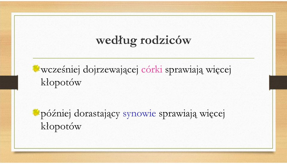 więcej kłopotów później