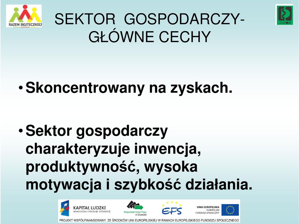 Sektor gospodarczy charakteryzuje